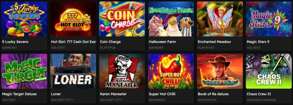 Machines à sous les plus appréciées sur Betzino